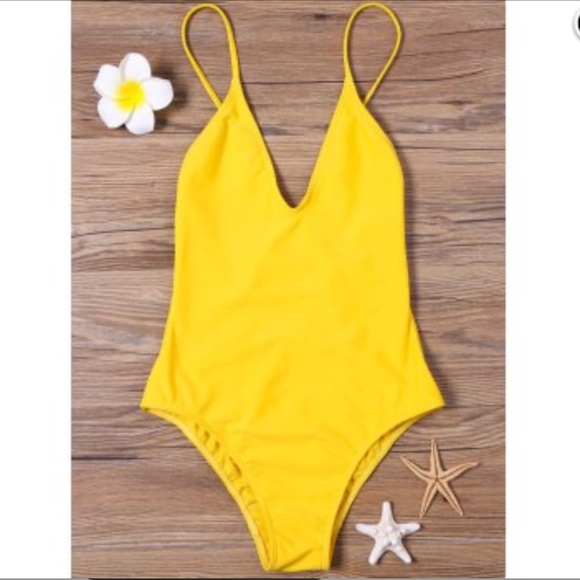 Other - (last one) Sexy Yellow Print One Piece